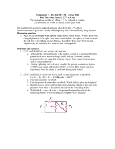 Physics Assignment: Electrostatics and Circuits Problems