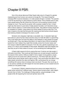 Chapter 8: Genetic Engineering Ethics - Theistic vs Naturalistic Views