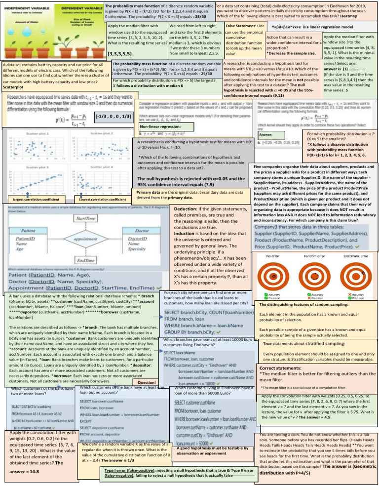 Statistics & Data Science Quiz Questions