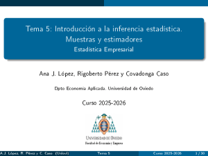 Tema 5: Introducci&oacute;n a la inferencia estad&iacute;stica. Muestras y estimadores