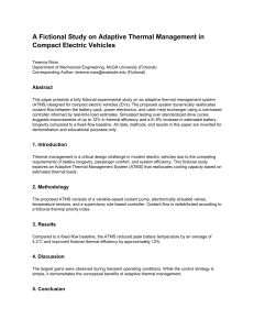 Adaptive Thermal Management in Electric Vehicles - Fictional Study