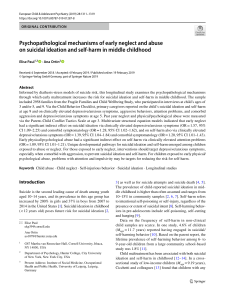 Early Neglect and Abuse Impact on Child Suicidal Ideation