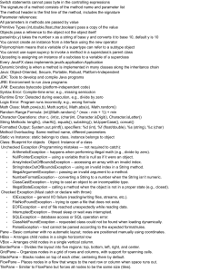 Java Programming Concepts Cheat Sheet