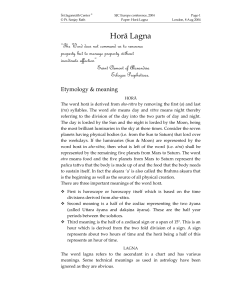 Horā Lagna: Vedic Astrology Analysis by Pt. Sanjay Rath