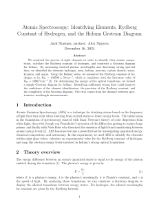 Atomic Spectroscopy: Elements, Rydberg Constant, Helium Grotrian Diagram