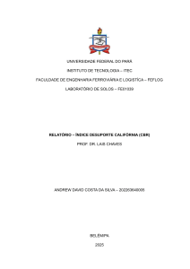 Relat&oacute;rio do Ensaio CBR - Engenharia Geot&eacute;cnica
