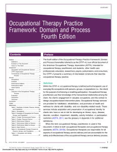 Occupational Therapy Practice Framework: Domain and Process (4th Ed.)