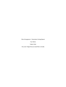 Penetration Testing Report Template