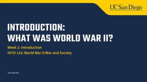 World War II Course Syllabus - UC San Diego History 133
