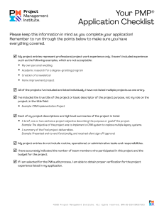 PMP Application Checklist Guide