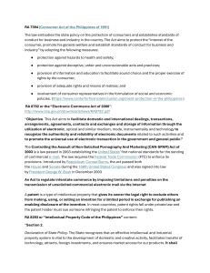 Philippine Consumer & Cybercrime Laws Compilation
