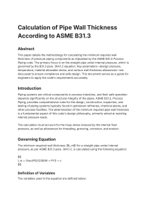 Pipe Wall Thickness Calculation ASME B31.3 Guide