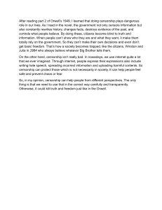 Censorship Analysis: Orwell's 1984 Student Essay