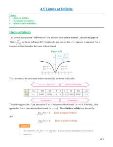 Limits at Infinity: Calculus Chapter 4.5