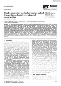 Electroabsorption-Modulated Laser: Transmitter & Receiver Status
