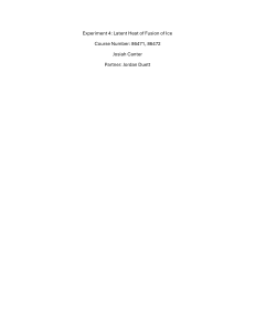 Experiment 4: Latent Heat of Fusion of Ice Lab Report