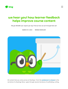 How Duolingo Uses Learner Feedback to Improve Language Courses
