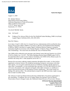 GSA Finding of No Adverse Effect for Chet Holifield Federal Building