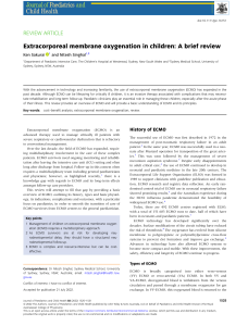 Extracorporeal Membrane Oxygenation in Children: Review