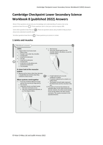 Cambridge Checkpoint Science Workbook 8 answers