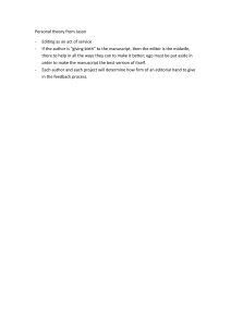 Editing as Service: Jason's Theory