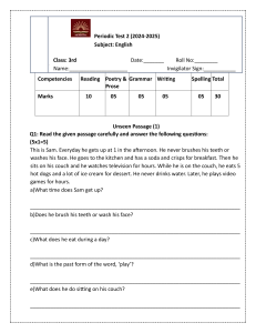 3rd Class English Periodic Test 2 (2024-2025)