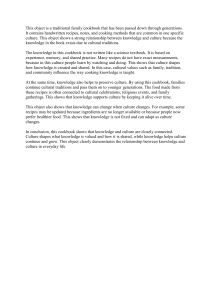 Traditional Family Cookbook: Knowledge and Culture