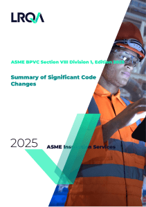 ASME BPVC Section VIII Div 1 2025 Code Changes Summary