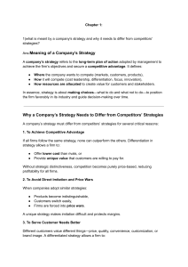 Chapter 1: Company Strategy & Competitive Advantage