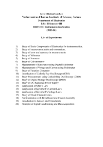BISTOE3 Instrumentation Studies Lab Experiments List (2025-26)