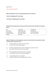 Present Perfect Tense Worksheet