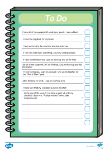 Student To Do Checklist for Classroom Behavior