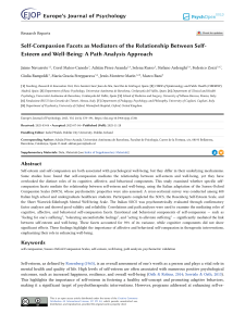 Self-Compassion Facets Mediate Self-Esteem and Well-Being: Path Analysis
