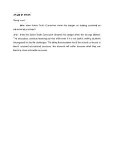 Sabre Tooth Curriculum Assignment Response by Argie D. Hista