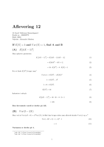 Matematik Opgave 12: Forventet V&aelig;rdi og Varians