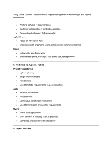 Project Management Study Guide: Predictive, Agile, Hybrid Approaches