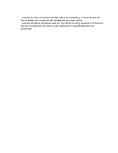 Workplace Networking & Derivatives: Key Learnings