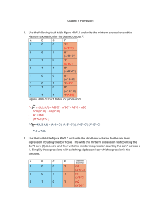 Chapter 5 Homework: Truth Tables & Boolean Algebra