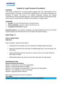 English for Legal Purposes Foundation Course