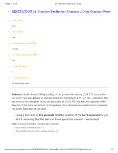 Physics Recitation 02: Iterative Prediction Problem