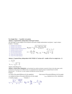 Statistical Tests Study Guide