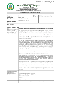 Student Research Proposals: IT Projects for Cabuyao