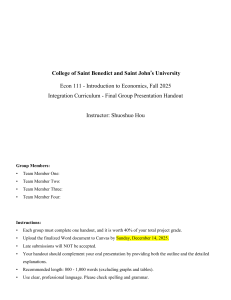 Econ 111 Final Group Presentation Handout