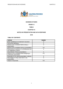 Grade 12 Business Studies Presentation & Data Response Notes