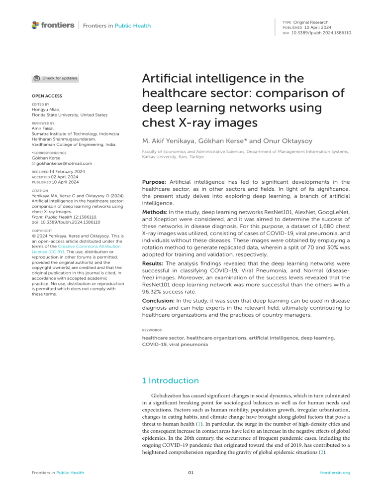 AI in Healthcare: Deep Learning for Chest X-Ray Diagnosis