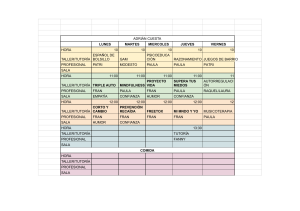 Horario de Talleres y Tutor&iacute;as de Adri&aacute;n Cuesta