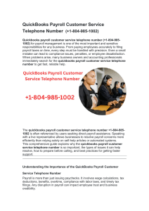 QuickBooks Payroll Customer Service Number Guide