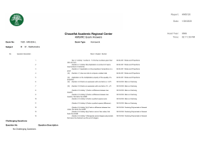AMS/MC Exam Answers: Math Homework Ratios & Factoring