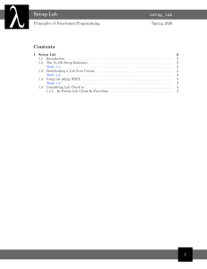 Setup Lab: Principles of Functional Programming Spring 2026
