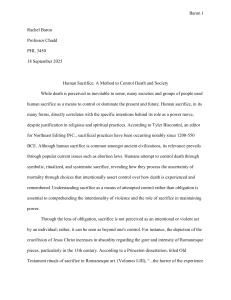 Human Sacrifice: Control Over Death & Society